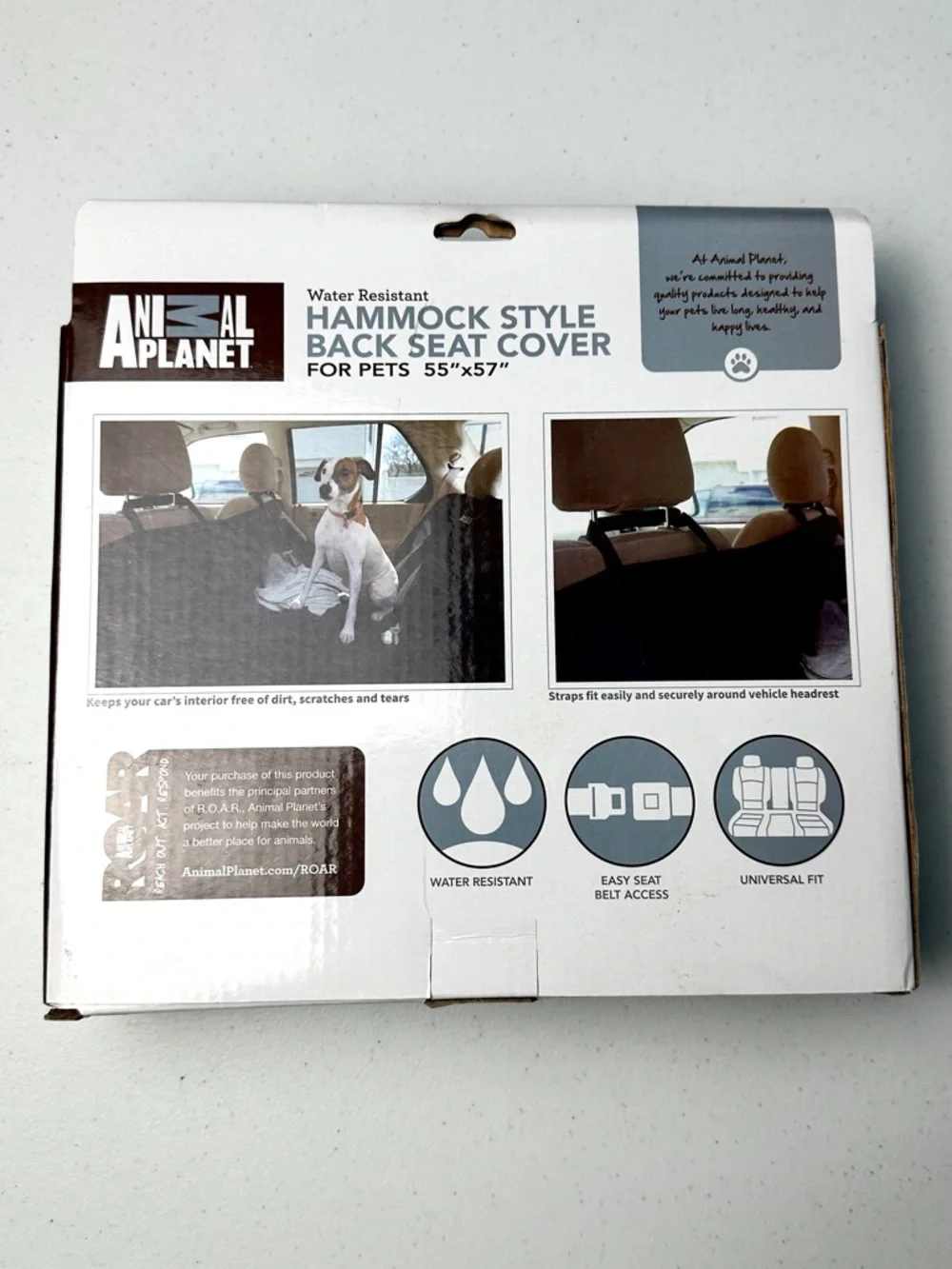 NIB Animal Planet Water-Resistant Hammock Style Back Seat Cover - Size 55” X 57”